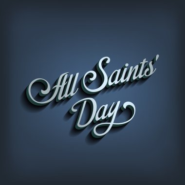 All Saints Day type calligraphic typography clipart