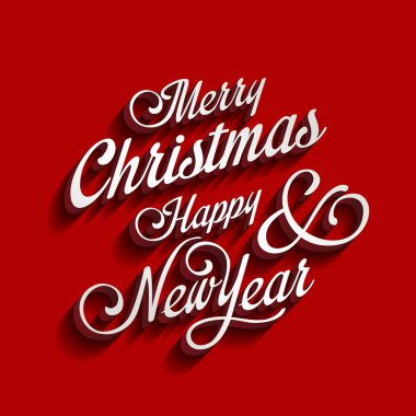 Neşeli Noel ve mutlu yeni yıl kaligrafi tipografi yazın.