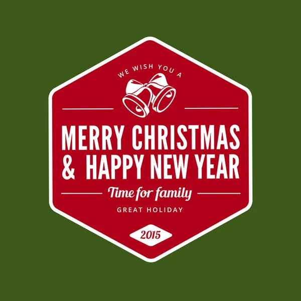 Feliz Natal e Feliz Ano Novo tipografia estilo retro . —  Vetores de Stock
