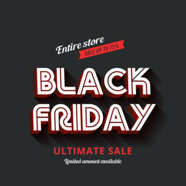 Black Friday Typography Advertising Poster design vector templat clipart