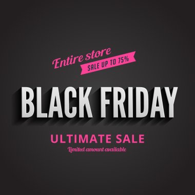 Black Friday Typography Advertising Poster design vector templat clipart