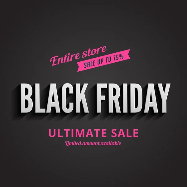 Black Friday Typografie Werbung Plakat Design Vektor templat — Stockvektor