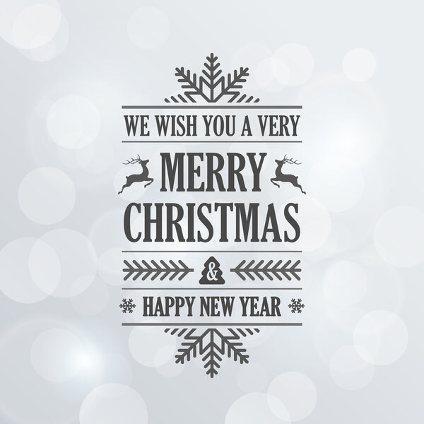 Feliz Navidad Vintage Retro Tipografía Letras Diseño Greeti — Vector de stock