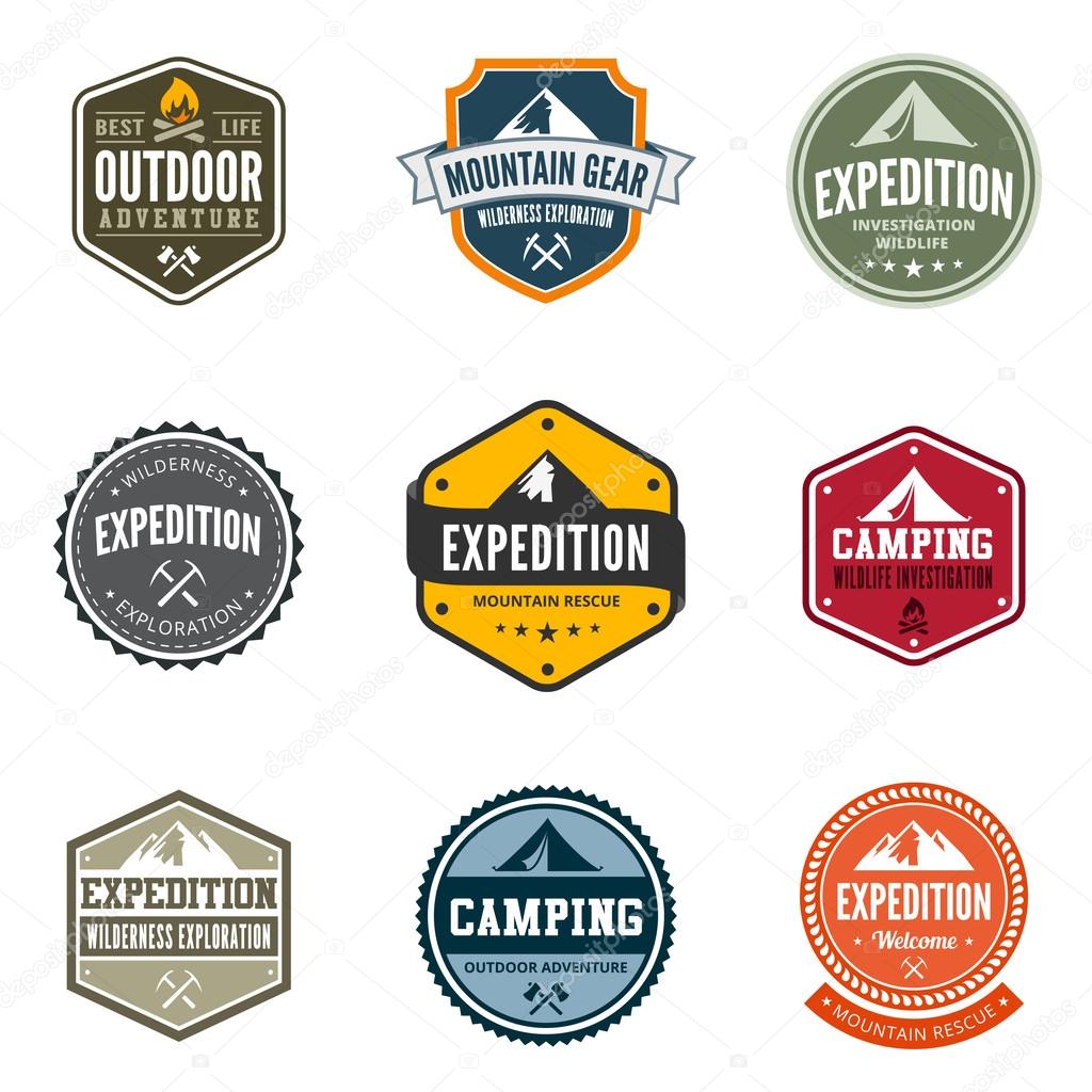 Adventure Tourism Travel Logo Vintage Labels design vector templ