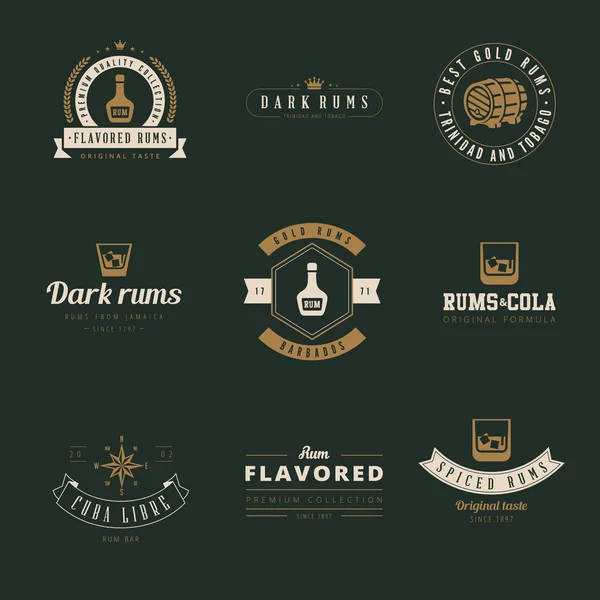 Rum Hipster Logo ontwerp vector typografie belettering sjablonen. B — Stockvector