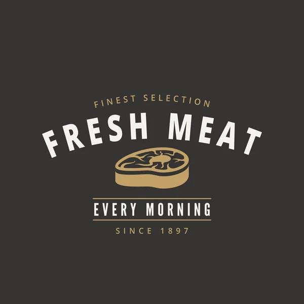 Grill BBQ Steak retro vintage label logo design vector typograph — Stockvektor