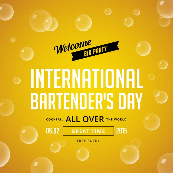 International bartenders dag typografi bokstäver affisch design — Stock vektor