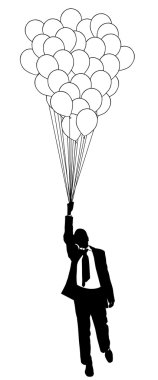 Balonlar ile uçan adam