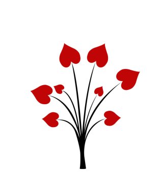 Bir kalp buketinin çizimi