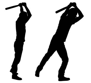 Beyzbol sopalı bir adamın resmi.