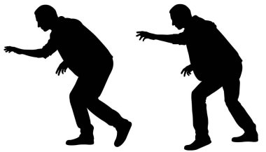 Sinsi hırsız siluetlerinin çizimi