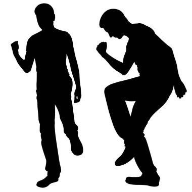 Mutlu kazananların siluetleri izole edilmiş.