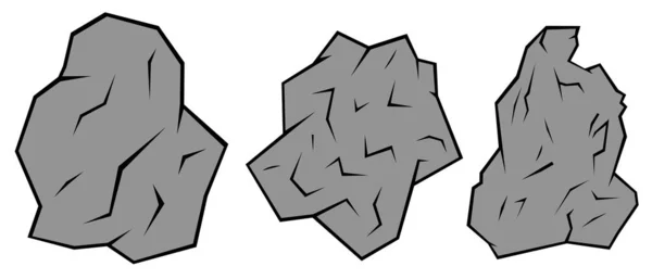 Conjunto Diferentes Rocas Ilustración — Vector de stock