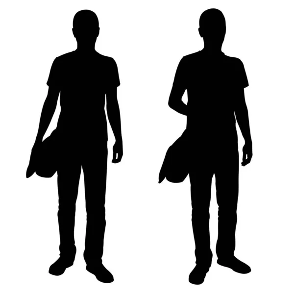 Silhouettes Hommes Portant Des Sacs Main — Image vectorielle