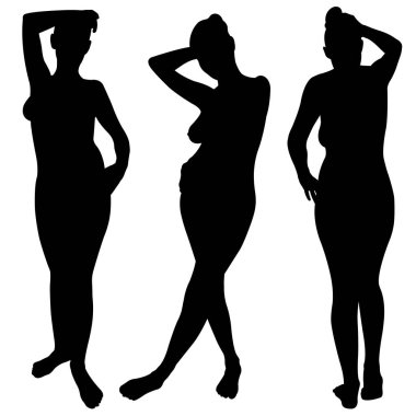 Poz veren kadın siluetleri.