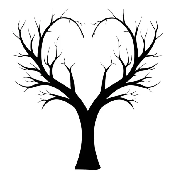 Ilustración Árbol Forma Corazón — Archivo Imágenes Vectoriales