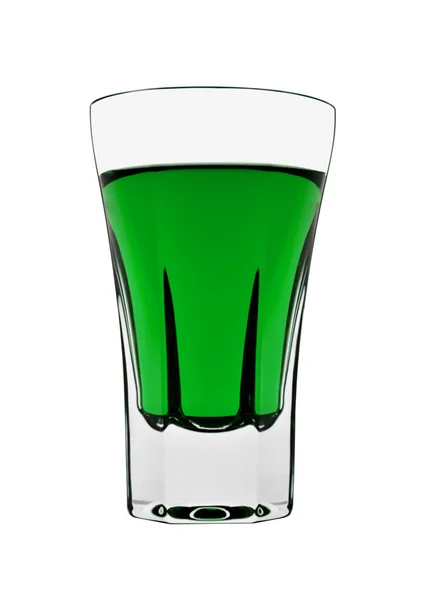 Glas met groene drankje geïsoleerd op witte achtergrond — Stockfoto