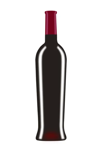 Bottle of red wine clipart on white background — Stock Photo, Image