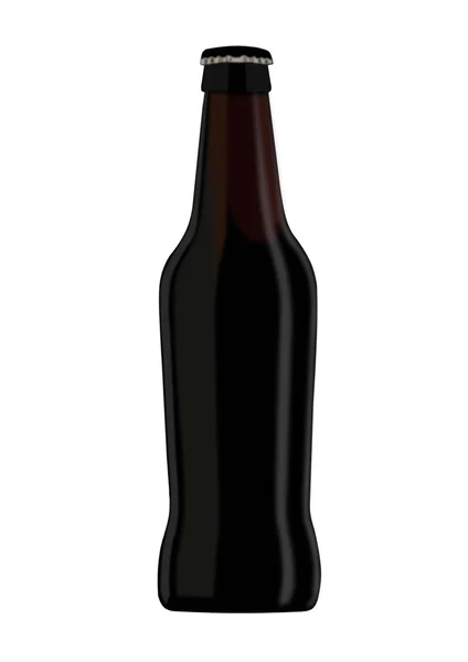 Bottle with dark beer on white background — Stock Photo, Image