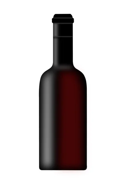 Láhev červeného vína na bílém pozadí — Stock fotografie