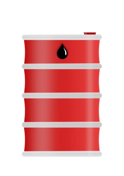 빨간 강철 석유 드럼 무거운 의무 흰색 절연 — 스톡 사진