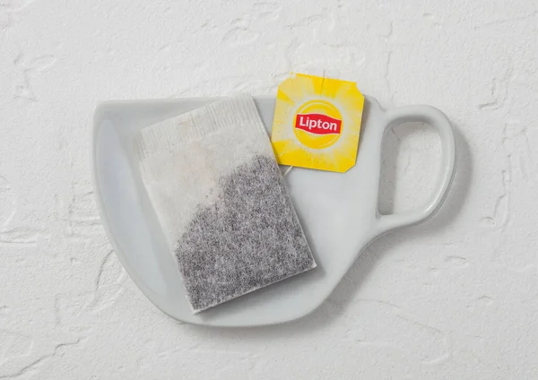 Londres Reino Unido Octubre 2020 Lipton Bolsa Etiqueta Amarilla Placa — Foto de Stock