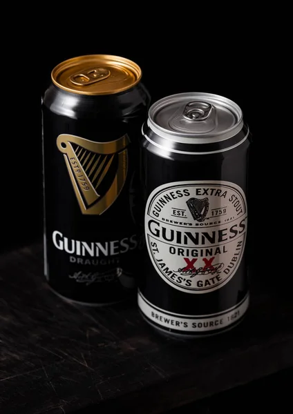 Londen April 2018 Aluminium Blikje Guinness Origineel Tochtstout Bier Donkere — Stockfoto