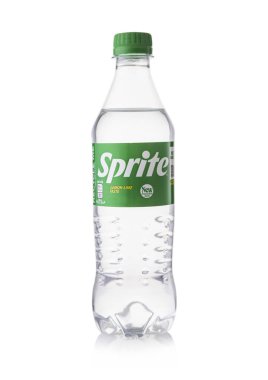 LONDON, İngiltere - 10 Nisan 2025: Bir şişe Sprite Orijinal limon ve limonlu soda.