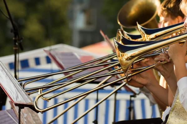 Trombones de ouro — Fotografia de Stock