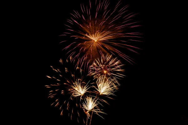 Fuegos artificiales en negro — Foto de Stock