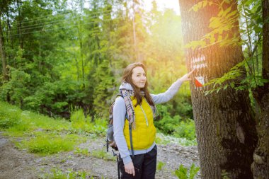 kadın hiker iz hiking
