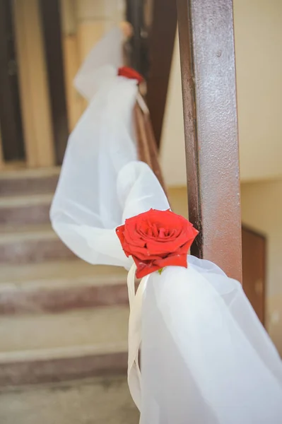 Tavolo Sposa Splendidamente Decorato Altri Dettagli Nella Sala Delle Nozze — Foto Stock