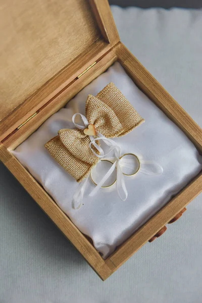 Hermosos Dos Anillos Bodas Dorados Hecho Material Más Alta Calidad — Foto de Stock