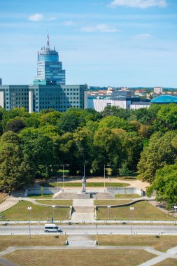 Szczecin şehri güneşli bir günde, Polonya ve Avrupa