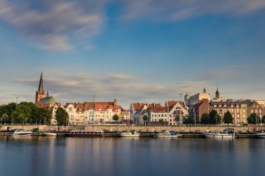 Szczecin şehri güneşli bir günde, Polonya ve Avrupa