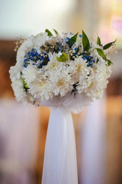 Santuário Igreja Antes Uma Cerimônia Casamento Cadeiras Vazias Para Noiva — Fotografia de Stock