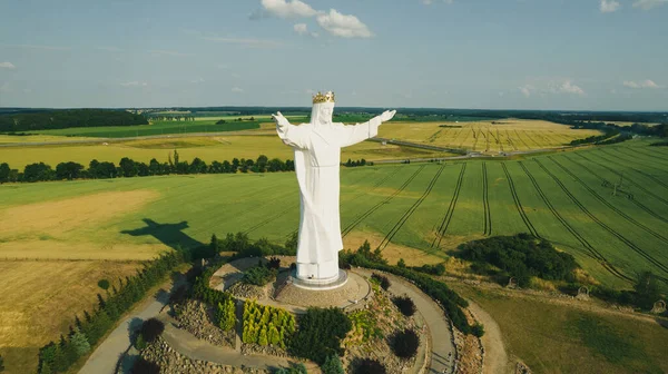 Maior Figura Cristo Rei Mundo Localizada Swiebodzin Polônia Imagens De Bancos De Imagens