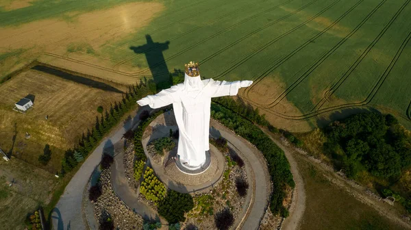 Grootste Figuur Van Christus Koning Wereld Gelegen Swiebodzin Polen Rechtenvrije Stockafbeeldingen