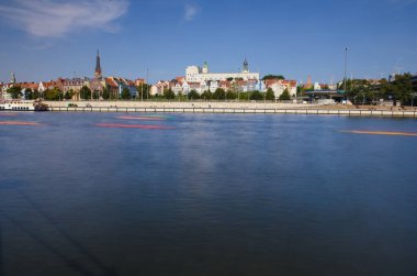 Szczecin şehri güneşli bir günde, Polonya ve Avrupa