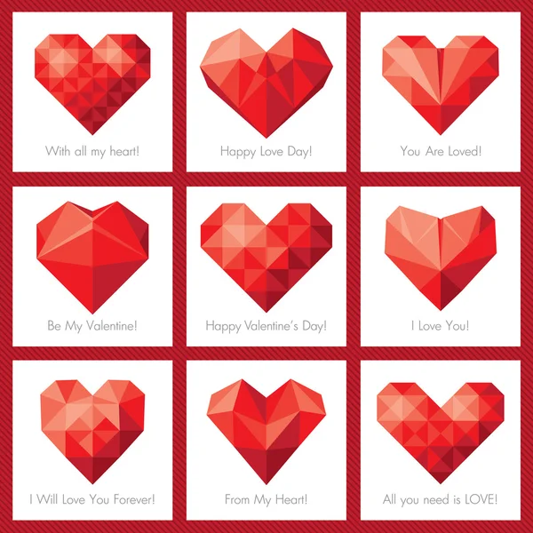 Set of greeting cards for St. Valentine's Day — Stock Vector