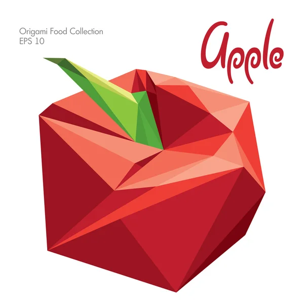 Origami (nízké poly) jablko — Stockový vektor