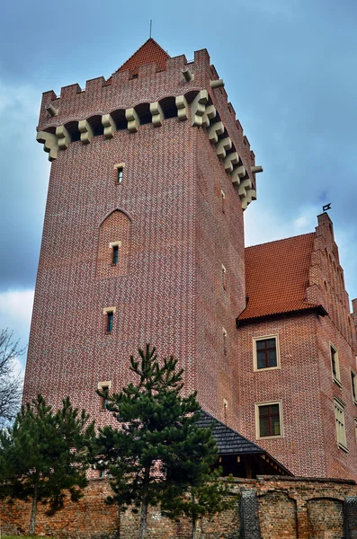 Věž rekonstruován královský hrad v Poznani — Stock fotografie