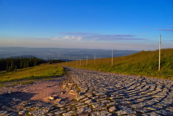 Hiking trail Giant Mountains Polonyalılar ile işaretli — Stok fotoğraf