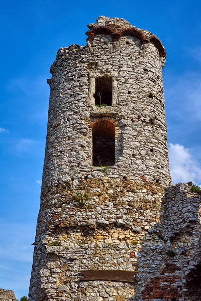 Castelo medieval arruinado com torre em Ogrodzieniec — Fotografia de Stock