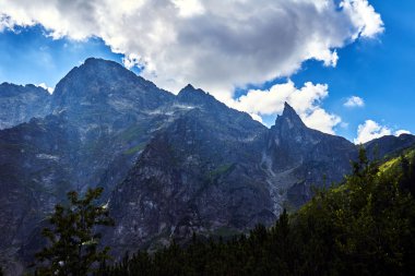 Yüksek Tatras Dağları rocky doruklarına