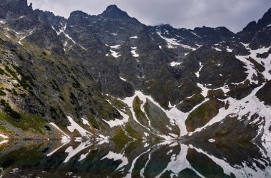 Buzul gölleri ve kayalık zirveleri