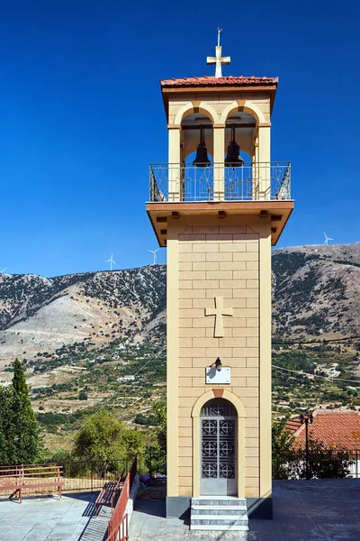 Campanario Iglesia Ortodoxa Isla Cefalonia Grecia — Foto de Stock