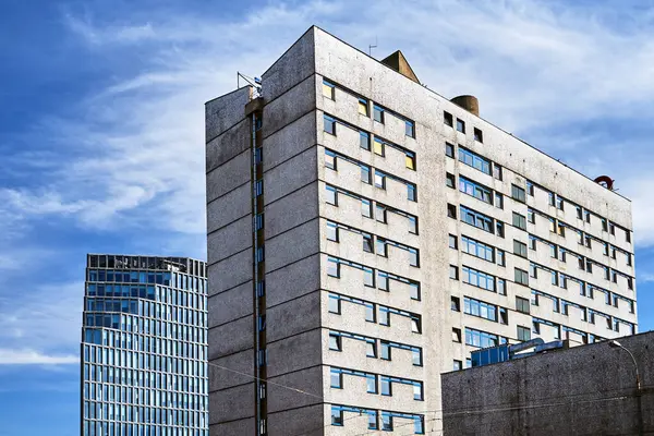 Fachadas Hormigón Vidrio Edificios Modernos Ciudad Poznan — Foto de Stock