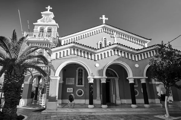 Ortodoxní Kostel Městě Argostoli Ostrově Kefalonia Řecku Monochromatický — Stock fotografie