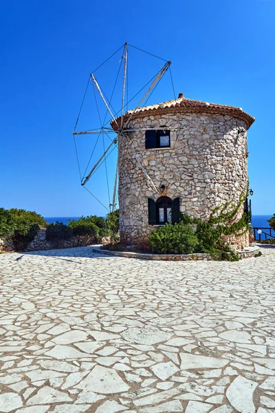 Mulino Vento Tradizionale Storico Pietra Sull Isola Zante Grecia — Foto Stock